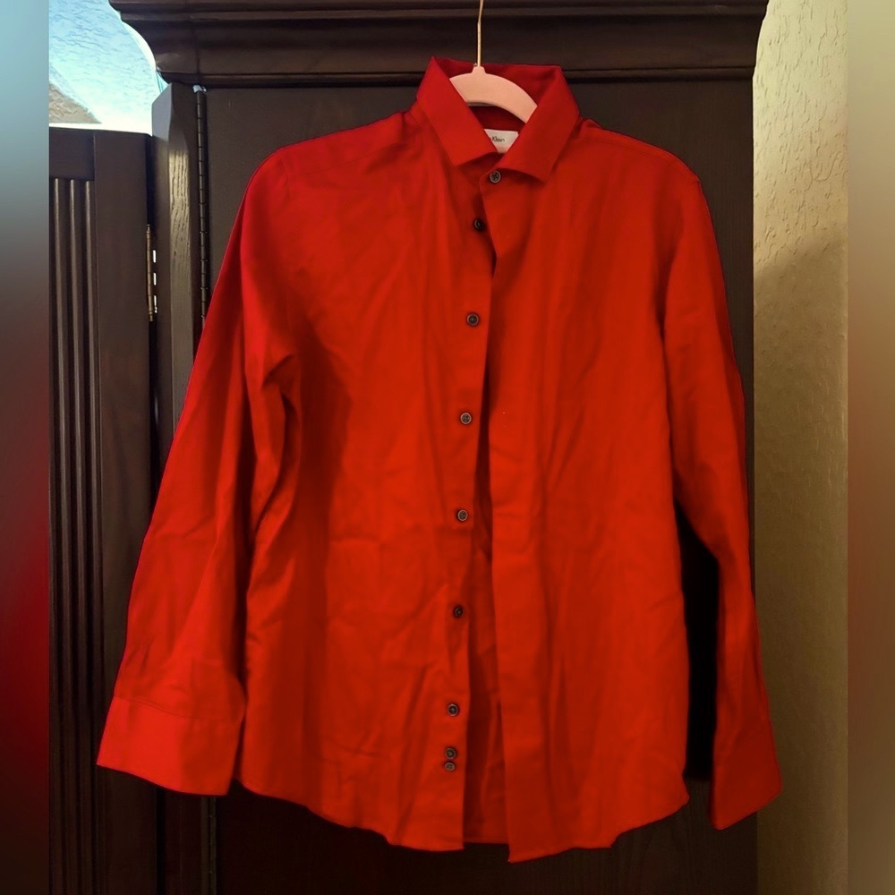 Men's Red Button-Up Shirt